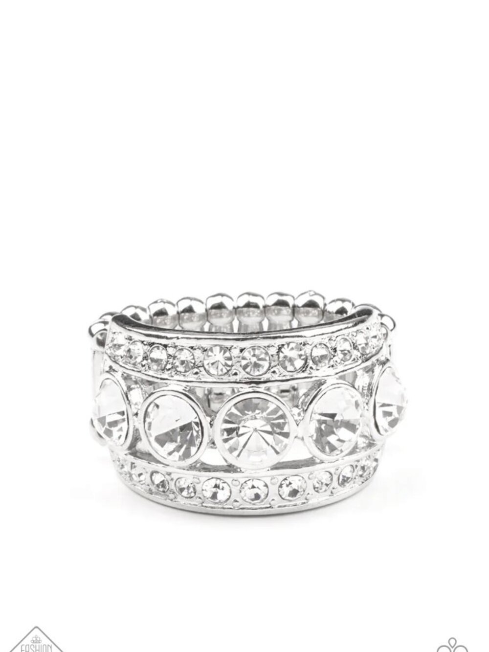 Paparazzi Jewelry Accessories - Princess Pedigree - White Ring - Vintage - Picture 4 of 4